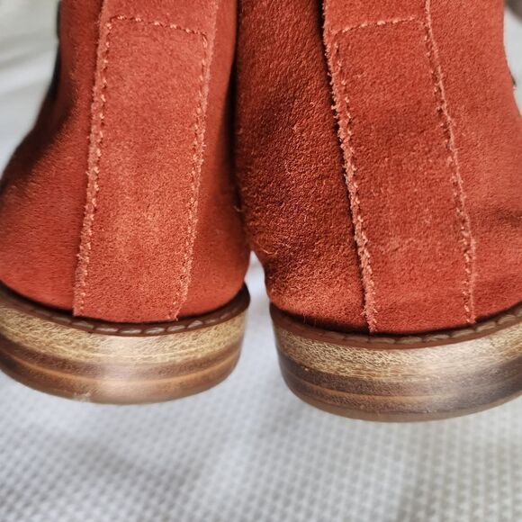 Anthropologie Kelsi Dagger Brooklyn fall suede leather both size zip flats shoes - Picture 9 of 14